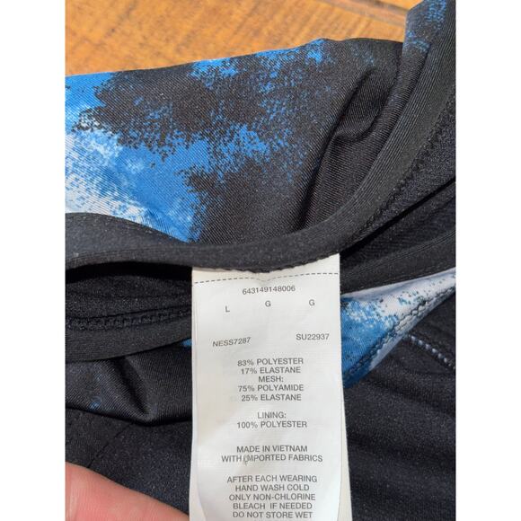 Womens Nike Swim Blue Black Cascade High Neck Racerback One-Piece Swimsuit Large - Picture 10 of 11